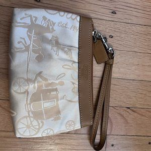 Coach cream wristlet